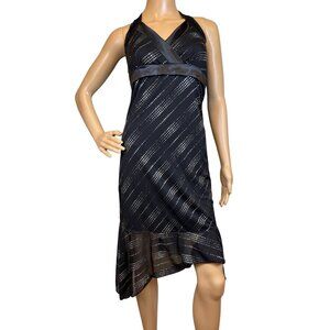 Y2K Gothic Romantic Black Halter Dress Charlotte Russe Size Small Asymmetrical S